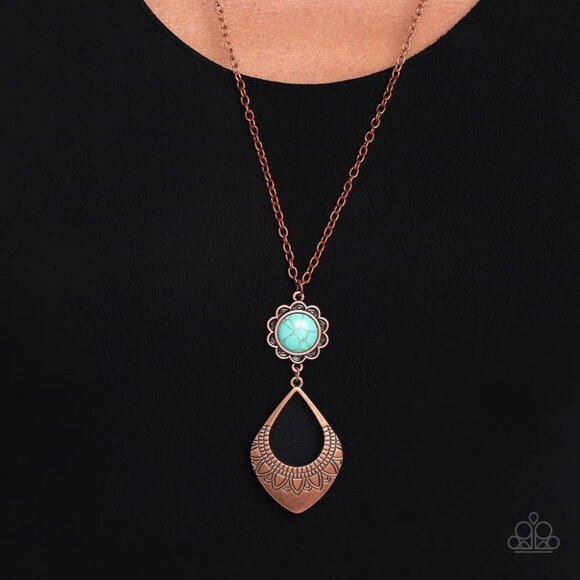 Paparazzi Jewelry Accessories - Stone TOLL - Copper Necklace - Vintage - Picture 4 of 6